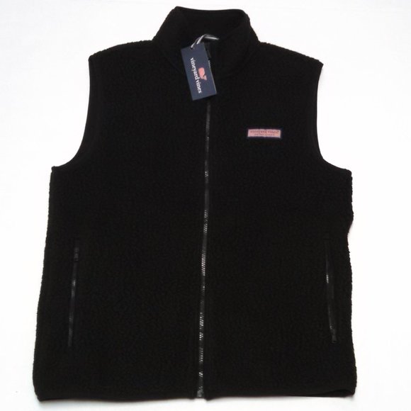 Vineyard Vines Other - Vineyard Vines Sherpa Fleece Vest Full Zip Black